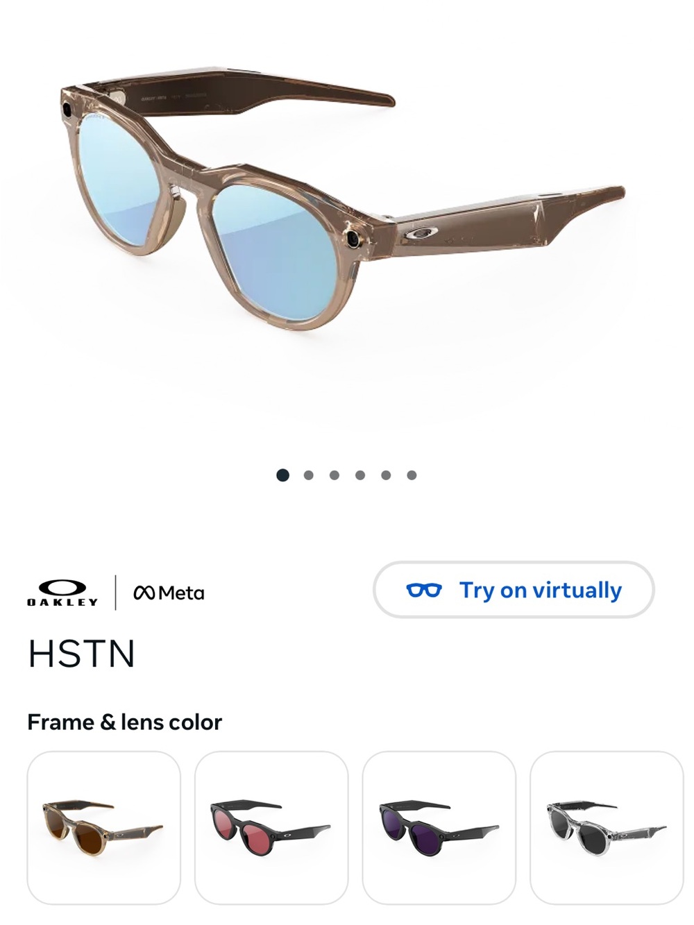 Oakley HSTN Translucent Brown Frame with Light Blue Mirrored Lenses